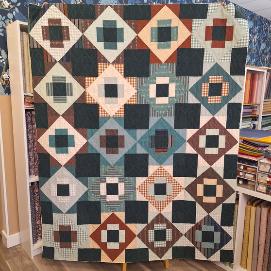 MEADOWLAND Quilt Kit in Dark Teal Green, Fableism and Liberty Fabrics - Elegante Virgule Canada