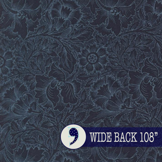 MODA Fabrics, MORRIS MELODY, 108" WideBack  in Twilight 108058-15  - ELEGANTE VIRGULE CANADA