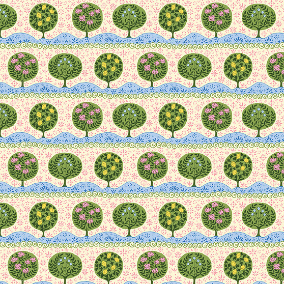 LIBERTY QUILTING, SUMMER LAKES, Tree Parade A - by the half-meter
