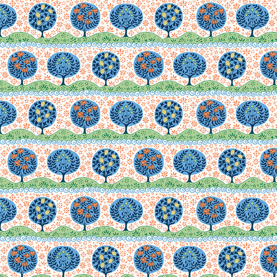 LIBERTY QUILTING, SUMMER LAKES, Tree Parade B - by the half-meter