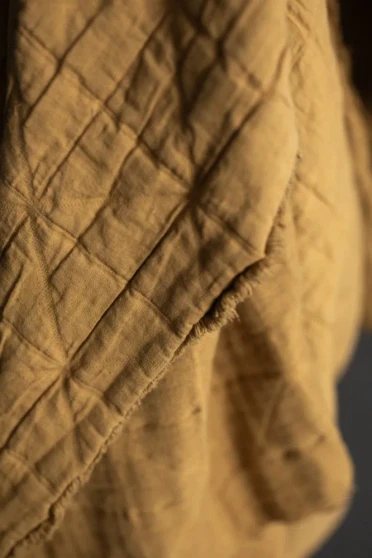 MERCHANT AND MILLS, Quilted Jacquard Cotton in LAINE Yellow Mustard - ELEGANTE VIRGULE CANADA