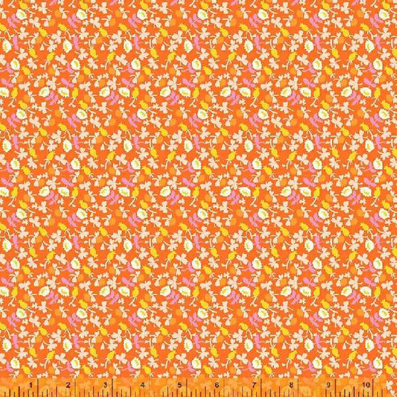 WINDHAM FABRICS, HEATHER ROSS Lucky Rabbit, Calico in Red/Orange - ELEGANTE VIRGULE CANADA