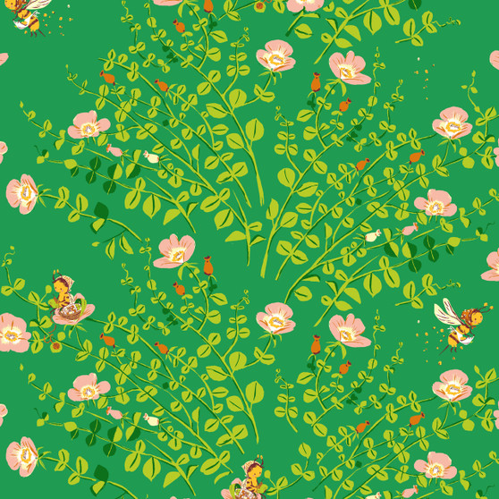 WINDHAM FABRICS, HEATHER ROSS Favorites, Nanny Bee in Jade - ELEGANTE VIRGULE CANADA