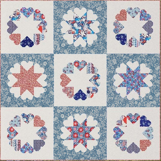 ANGELICA Quilt Kit - in Liberty Carnaby, 72" x 72" (182 x 182 cm) - ELEGANTE VIRGULE CANADA, CANADIAN FABRIC SHOP, Quilting Cotton