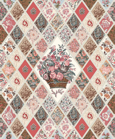 RILEY BLAKE DESIGNS, Jane Austen at Home, DIAMOND PANEL 36" x 43½" (91 x 110 cm) -  ELEGANTE VIRGULE CANADA, Canadian Fabric Quilt Shop, Quilting Cotton
