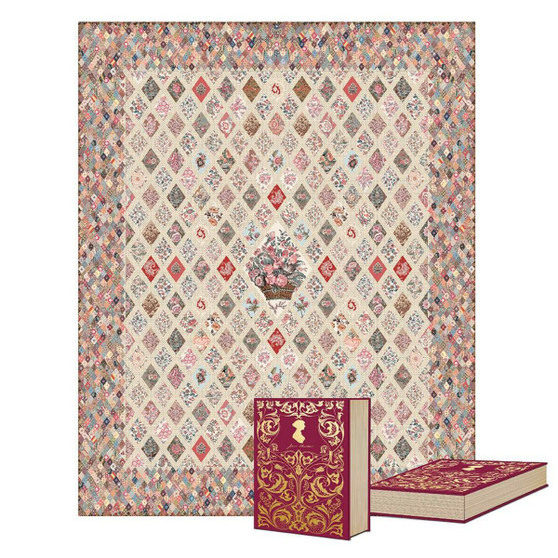 Jane Austen Coverlet Quilt Kit, 80" x 100" (203 x 254 cm), ELEGANTE VIRGULE CANADA, Canadian Fabric Quilt Shop, Quilting Cotton