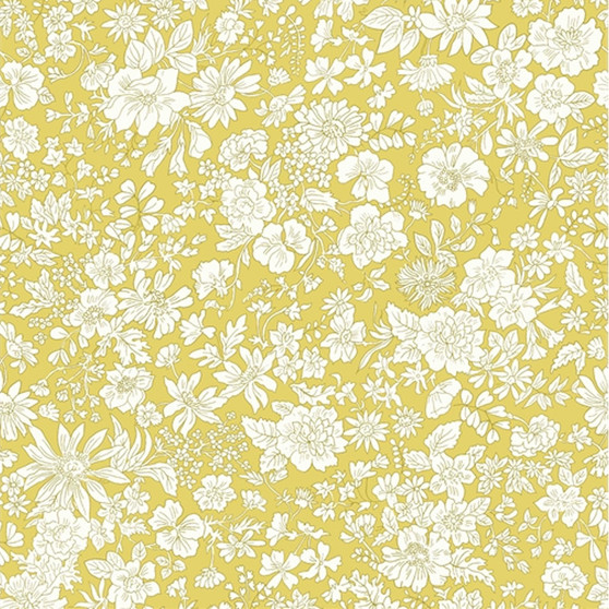 LIBERTY QUILTING, EMILY BELLE in Lime - by the half-meter - ELEGANTE VIRGULE CANADA, Canadian Fabric Quilt Shop, Quilting Cotton