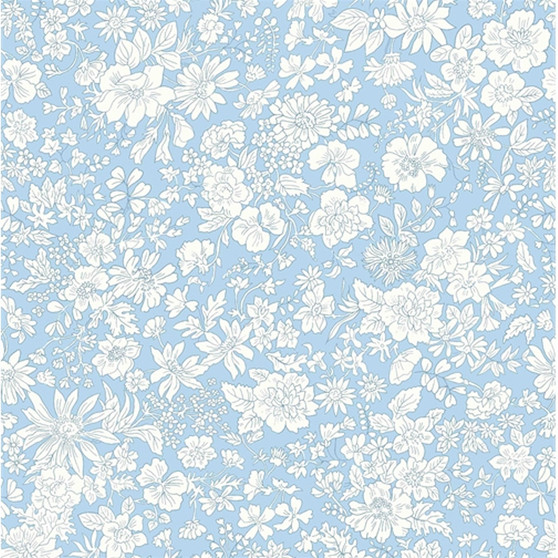 LIBERTY QUILTING, EMILY BELLE in Blue Sky - by the half-meter - ELEGANTE VIRGULE CANADA, Canadian Fabric Quilt Shop, Quilting Cotton