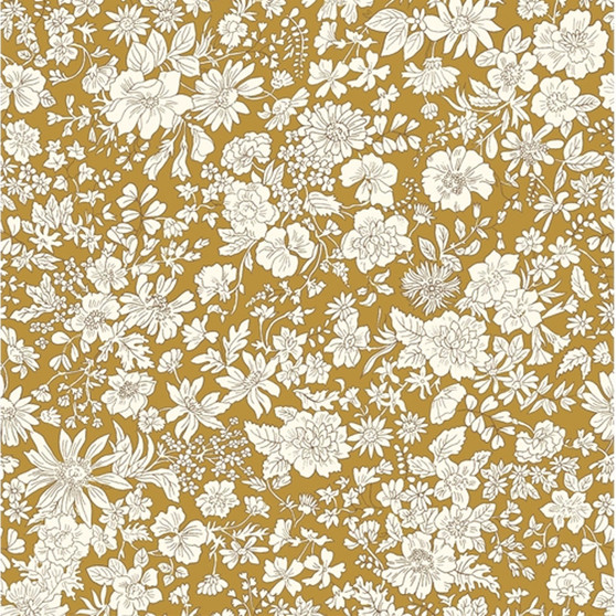 LIBERTY QUILTING, EMILY BELLE in Golden Ochre Yellow - by the half-meter - ELEGANTE VIRGULE CANADA, Canadian Fabric Quilt Shop, Quilting Cotton