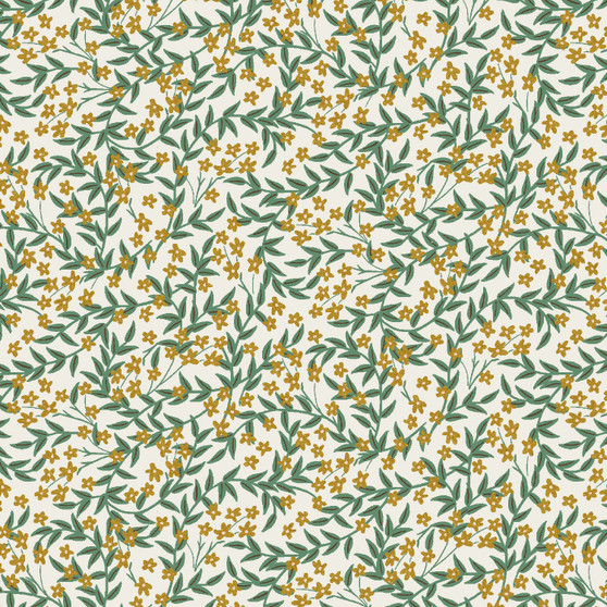 RIFLE PAPER CO, BRAMBLE, Daphne in Gold Metallic by the half-meter - ELEGANTE VIRGULE CANADA, Canadian Fabric Quilt Shop, Quilting Cotton