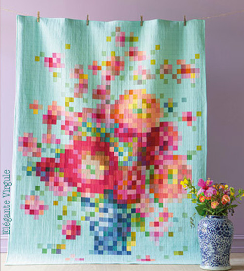 TILDA Embroidery Flower, Quilt Kit 63½" x 81½" (161 x 207cm) - Elegante Virgule Canada - Canadian Fabric shop, Quilting Cotton, TILDA Basic Quilt