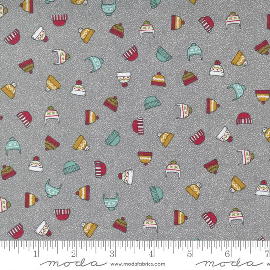 MODA SWEETWATER Snowkissed, Bundle Up Christmas Hats in Stormy  - ELEGANTE VIRGULE CANADA, CANADIAN FABRIC QUILT SHOP, Montreal Quebec, Quilting Cotton