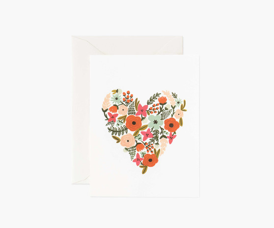 Floral Heart Card - RIFLE PAPER CO Card - ELEGANTE VIRGULE CANADA, Canadian Gift, Fabric and Quilt Shop.
