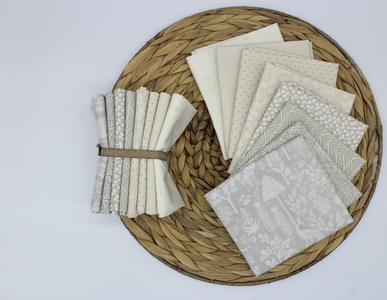 BEIGE on BEIGE 1 - Bundle of 8 Fabrics, 100% Quilting Cotton, ELEGANTE VIRGULE CANADA, Canadian Quilt Fabric Shop