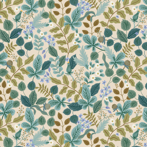 RIFLE PAPER CO, VINTAGE GARDEN, Verte in Cream - by the half-meter