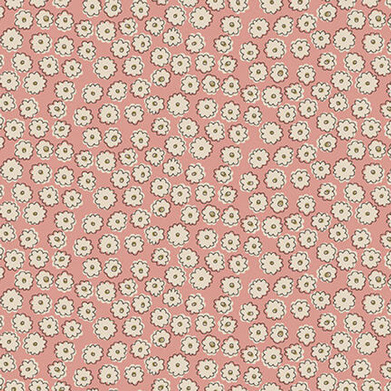 HENRY GLASS FABRICS, HATCHED AND PATCHED, Anni Downs - Market Garden, Carnation Toss in Pink - ELEGANTE VIRGULE CANADA, Canadian Fabric Quilt Shop, Quilting Cotton, Floral Fabric