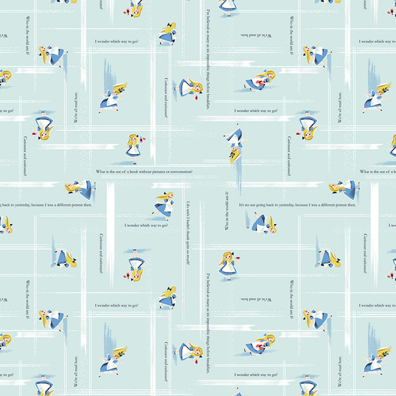 DOWN THE RABBIT HOLE, Alice Toss in Bleached Denim Blue - by the 1/2m