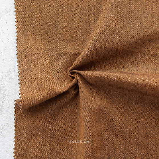 FABLEISM, Everyday Chambray Nocturne in Amber - Elegante Virgule Canada, Canadian Fabric Online Shop, Quilt Shop, Quilting Woven Bamboo Cotton, Yarn-Dyed, Fableism Fabrics in USA