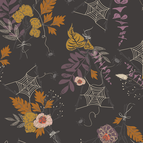 AGF ART GALLERY FABRIC - SPOOKY 'N SWEET, Cast a Spell - by the half-meter, ELEGANTE VIRGULE, Canadian Fabric Shop