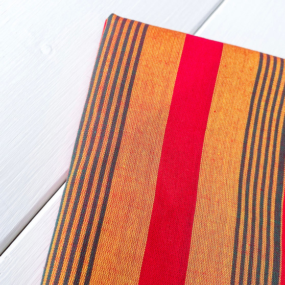TOMATO Stripes Madras 100% cotton, Width 60 inches (150 cm), Per Half-Meter., CANADIAN SHOP.  Elegante Virgule Canada