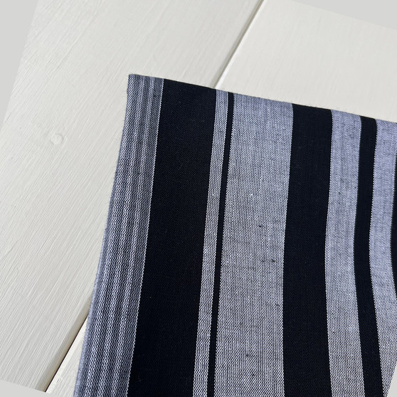 BLACK / GREY Stripe Madras 100% cotton, Width 60 inches (150 cm), Per Half-Meter., CANADIAN SHOP.  Elegante Virgule Canada