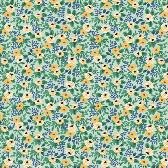 RIFLE PAPER CO, ORCHARD, Garden Party Rosa in Mint - ELEGANTE VIRGULE CANADA, Canadian Fabric Quilt Shop, Quilting Cotton