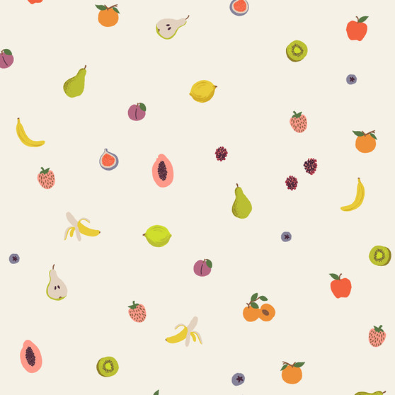 RIFLE PAPER CO, ORCHARD, Fruit in Cream - ELEGANTE VIRGULE CANADA, Canadian Fabric Quilt Shop, Quilting Cotton