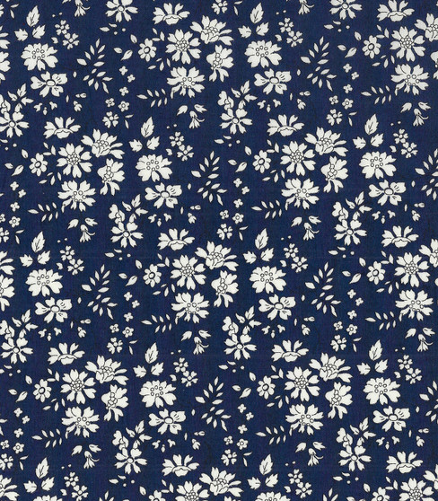 LIBERTY OF LONDON - CAPEL A Navy 100% Cotton Tana Lawn, Per Half-Meter, CANADIAN SHOP. LIBERTY IN CANADA, Elegante Virgule