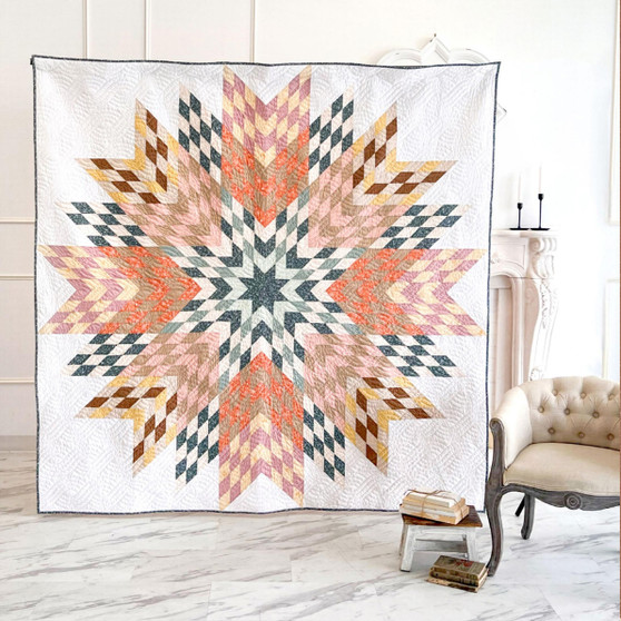 BIG SKY STAR Quilt Kit, in AGF Road To Round Top - 85" x 85" (216 x 216 cm) - ELEGANTE VIRGULE CANADA, CANADIAN FABRIC SHOP, Quilting Cotton