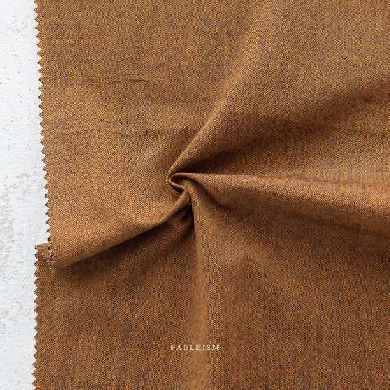 FABLEISM, Everyday Chambray Nocturne in Amber - Elegante Virgule Canada, Canadian Fabric Online Shop, Quilt Shop, Quilting Woven Bamboo Cotton, Yarn-Dyed, Fableism Fabrics in USA