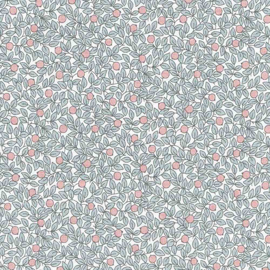 LIBERTY OF LONDON Quilting cotton, Hidcote Berry Z in Pink and Dark Gray, ELEGANTE VIRGULE, Canadian Fabric Shop