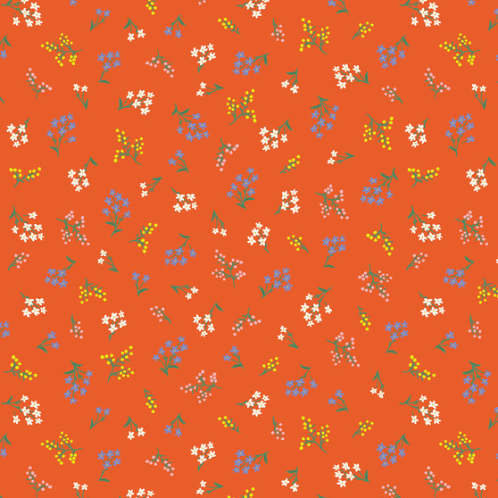 RIFLE PAPER CO, Strawberry Fields PETITES FLEURS in Rifle Red,  ELEGANTE VIRGULE CANADA, CANADIAN FABRIC SHOP