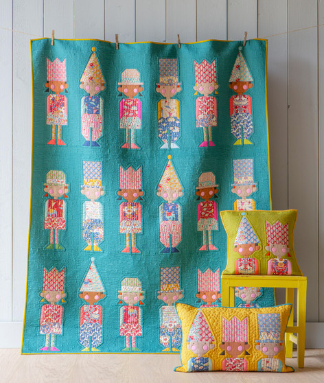 TILDA JUBILEE, Birthday Party Quilt  kit in AQUA - Elegante Virgule Canada