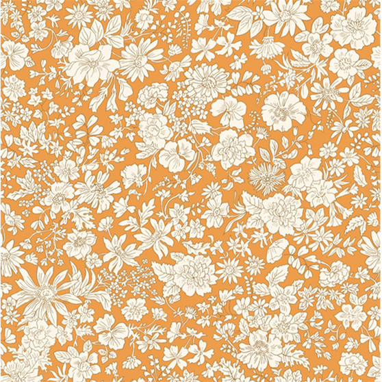 LIBERTY QUILTING, EMILY BELLE in Saffron - by the half-meter - ELEGANTE VIRGULE CANADA, Canadian Fabric Quilt Shop, Quilting Cotton