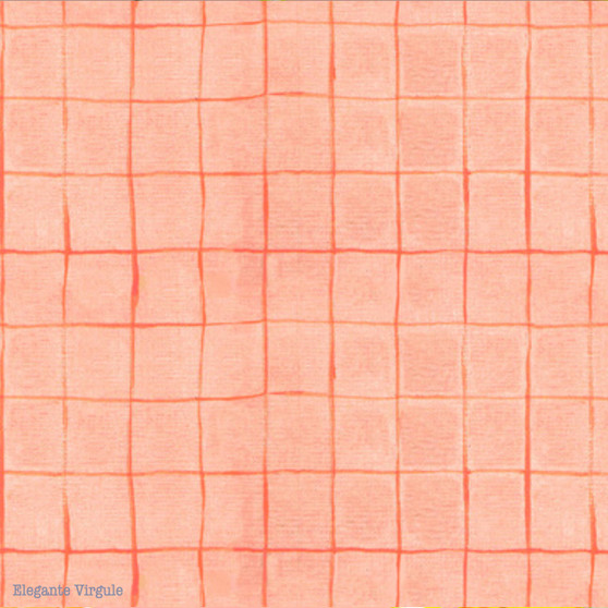 WINDHAM FABRICS, HEATHER ROSS, By Hand, Drawn Plaid in Salmon - ELEGANTE VIRGULE CANADA