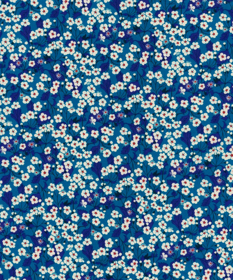 LIBERTY OF LONDON - Mitsi A-CR in Blue, 100% Cotton Tana Lawn, Per Half-Meter. Elegante Virgule Canada, Canadian Fabric Quilt Shop, Liberty Fabrics in Canada, Liberty Fabrics in USA, Quilting Shop