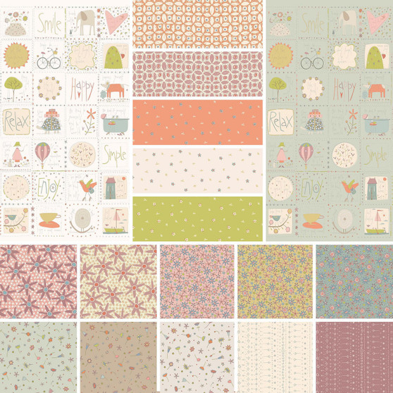 HATCHED AND PATCHED Anni Downs - Simply Be, FQ Bundle of 17 Fabrics - ELEGANTE VIRGULE CANADA