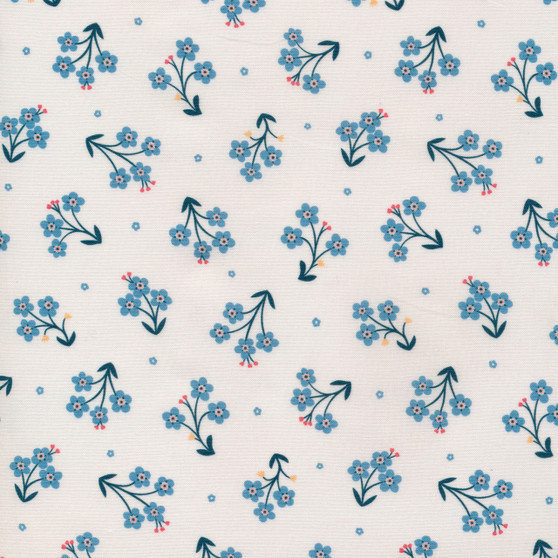 CLOUD 9, TINY AND WILD - Forget-Me-Not,  100% ORGANIC Cotton - by the half-meter, ELEGANTE VIRGULE CANADA, CANADIAN FABRIC QUILT SHOP