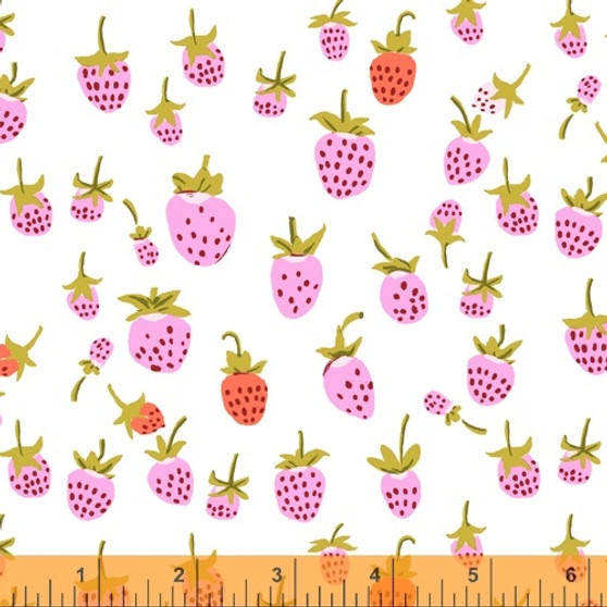 WINDHAM FABRICS, HEATHER ROSS 20th Anniversary, Strawberry in Lilac - ELEGANTE VIRGULE CANADA