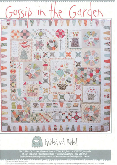 HATCHED AND PATCHED, Anni Downs - Gossip In The Garden, Paper Pattern Booklet - ELEGANTE VIRGULE CANADA