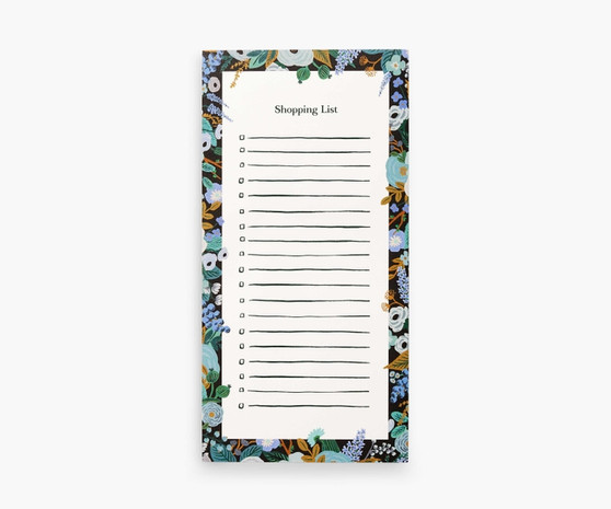 Garden Party Blue, Market pad with Magnet - RIFLE PAPER CO Stationery - ELEGANTE VIRGULE CANADA, Canadian Gift, Fabric and Quilt Shop.