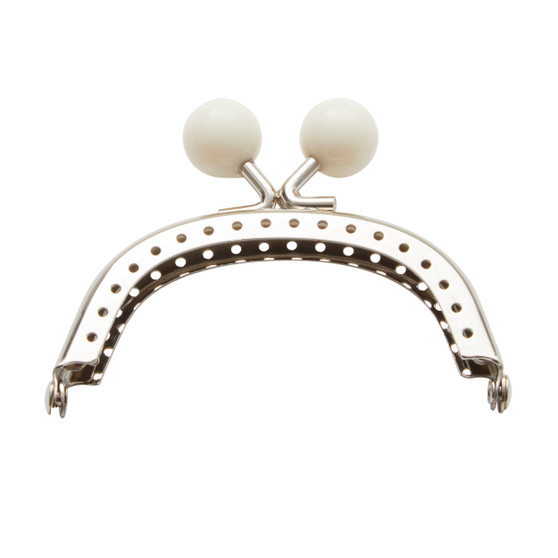 White Purse Bauble Sew-in Clasp 3" × 2 ¼" (7.6 x 5.7 cm) - ELEGANTE VIRGULE CANADA