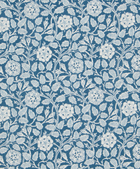 LIBERTY OF LONDON - Woodcut Vine C Blue 100% Cotton Tana Lawn, Per Half-Meter, CANADIAN SHOP. LIBERTY IN CANADA, Elegante Virgule