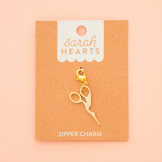 SARAH HEARTS, Gold Stork Embroidery Scissor, Removable Zipper Charm - ELEGANTE VIRGULE CANADA