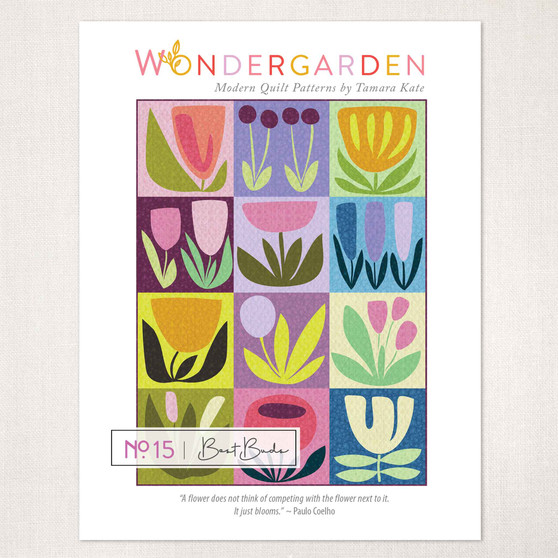 Tamara Kate WONDERGARDEN Series, No.15 BEST BUDS Quilt Paper Pattern - ELEGANTE VIRGULE CANADA