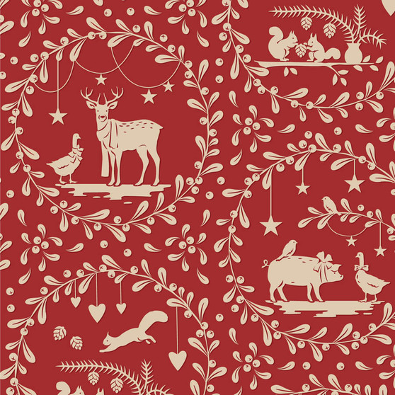 TILDA MERRY LITTLE CHRISTMAS, Paperscenes Burgundy - ELEGANTE VIRGULE CANADA