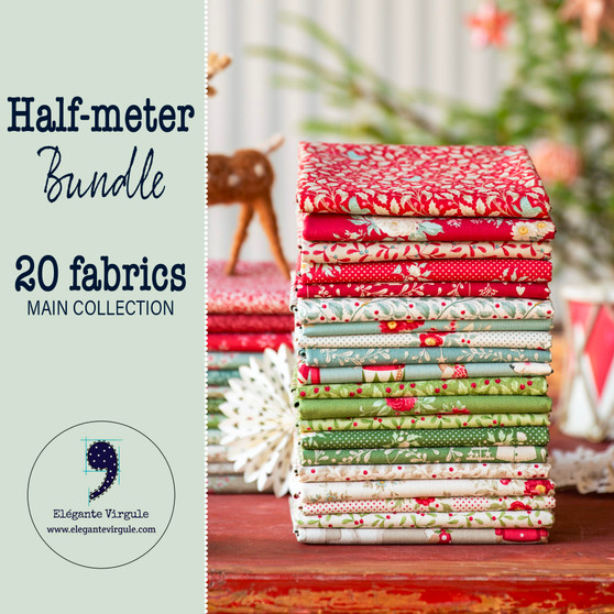 TILDA MERRY LITTLE CHRISTMAS, HALF-METER Bundle of 20 Fabrics (COMPLETE MAIN COLLECTION)