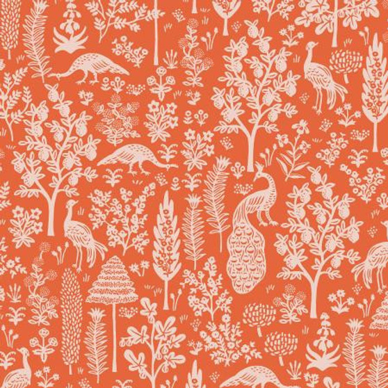 RIFLE PAPER CO CAMONT, Menagerie Silhouette in Orange - by the half-meter - Elegante Virgule Canada, Canadian Fabric Online Shop, Quilt Shop, Quilting Cotton
