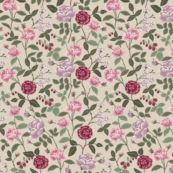 RIFLE PAPER CO, ENGLISH ROSE, Roses in Plum - ELEGANTE VIRGULE CANADA