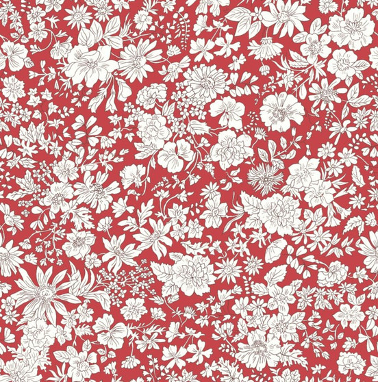 LIBERTY QUILTING, EMILY BELLE in Crimson - by the half-meter - ELEGANTE VIRGULE CANADA, Canadian Fabric Quilt Shop, Quilting Cotton